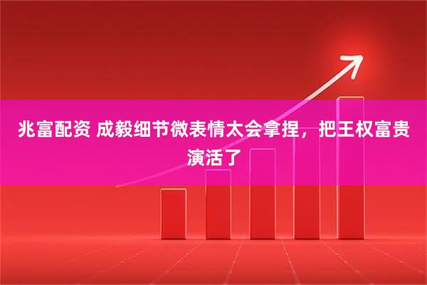 兆富配资 成毅细节微表情太会拿捏，把王权富贵演活了