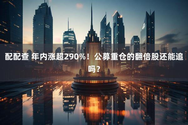 配配查 年内涨超290%！公募重仓的翻倍股还能追吗？